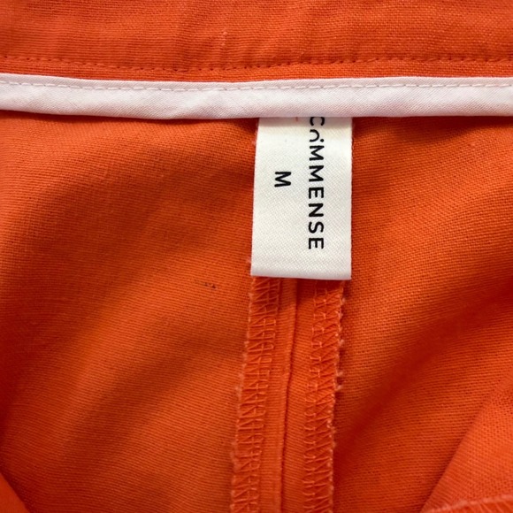 Commense Orange Linen Cotton Blend High Rise Wide Leg Dress Pants Women 28"waist - Picture 5 of 13
